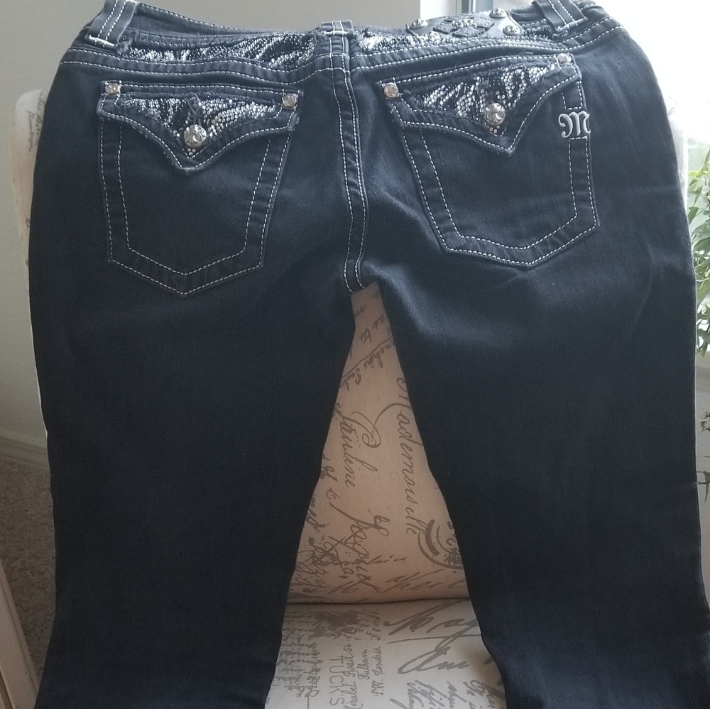 Black Miss Me Bling Boot Cut Jean's